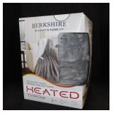 New Berkshire heated fleece throw blanket in box,