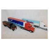 3 diecast metal semi trucks: Harley-Davidson