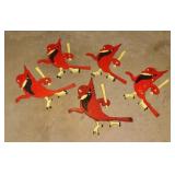 5 hand crafted wooden St. Louis Cardinals