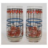 Two Pepsi-Cola & two 7up glass tumblers