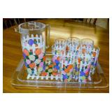 Plastic patio beverage set: Pitcher w/ 8 tumblers