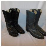 2 pair ladies leather Justin cowboy cowgirl boots,