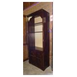 Wooden bookcase display cabinet w/ storage, 30" x