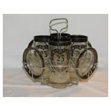Vintage Queens Lusterware glass barware set: