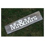 2 wooden Mr. & Mrs. wedding signs,