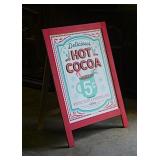 2 Christmas easel signs: wooden Hot Cocoa -