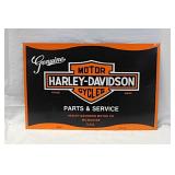 3 embossed metal Harley-Davidson Motorcycle signs,