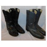 2 pair ladies leather Justin cowboy cowgirl boots,