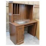Wooden computer desk w/ hutch,