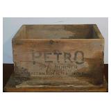 Antique Petro Oil Burner shipping crate box,