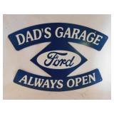 2 garage metal wall art signs: Dad
