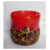 Lovely 2014 signed Snazzy Glass blown pinched