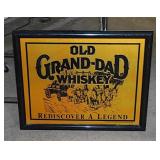 Lighted Old Grand-Dad Whiskey bar sign,
