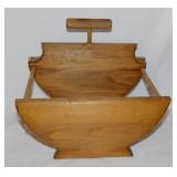 Hand crafted wood 2-tier display shelf, 8" tall