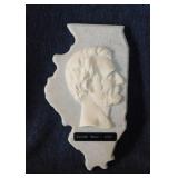 Carved sandstone State of Illinois wall plaque w/
