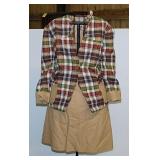 2 vintage ladies jacket & skirt sets: 1 is size