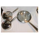 Cuisinart stainless cookware: 1.5qt. And 2.75 qt.