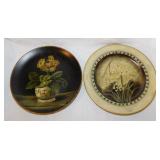 Nice Tam San hand painted floral plate signed F.