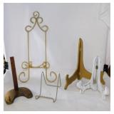 3 tabletop easels - 2 metal wall racks & more