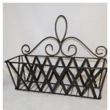 Metal wall basket, 15" wide - Small metal basket,