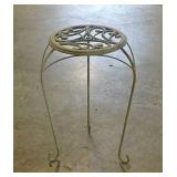Wrought iron 3-legged patio plant stand, 12" x 21"