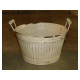 Metal decorator bucket washtub, 12" diameter - 2
