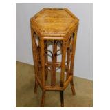 Bamboo patio plant stand, 11" x 28"