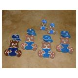 Hand crafted wood yard art: Chicago Cubs bears -