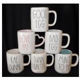 6 Rae Dunn ceramic mugs