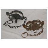 Two #2 Victor & Blake & Lamb leg hold animal traps
