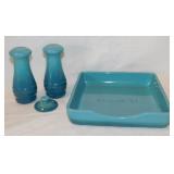 Le Creuset Caribbean: Napkin tray w/ weight - S&P