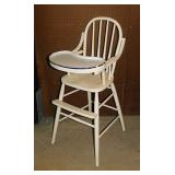 Antique oak highchair w/ removable porcelain tray