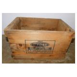 Vintage wooden Cross Shoe Line shipping crate box,