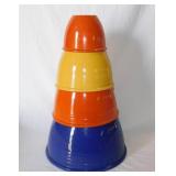 4 vintage Fiesta Ware mixing bowls,