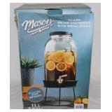Mason glass drink dispenser w/ metal stand in box