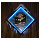 1994 lighted Miller beer bar mirror neon sign,