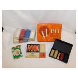 Vintage poker chips & card games