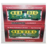 2 new Mantua railroad train cars in boxes: