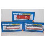 3 new Walthers Mainline railroad train cars in