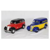 2 diecast Chevrolet panel truck banks: