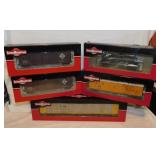 5 new InterMountain railroad train cars in boxes: