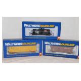 3 new Walthers Mainline railroad train cars in