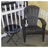 Resin Adirondack patio deck chair - Glass top