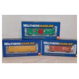 3 new Walthers Mainline railroad train cars in