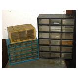 3 multi drawer parts bins