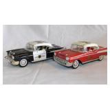 Two 1957 Chevrolet Bel Air diecast emergency