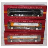 3 new Broadway Limited Railroad train cars in