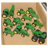 16 diecast & plastic toy farm tractors & vehicles: