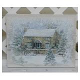 Lighted stretched canvas Winter landscape print