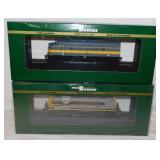 2 new Bowser Railroad train engines in boxes: